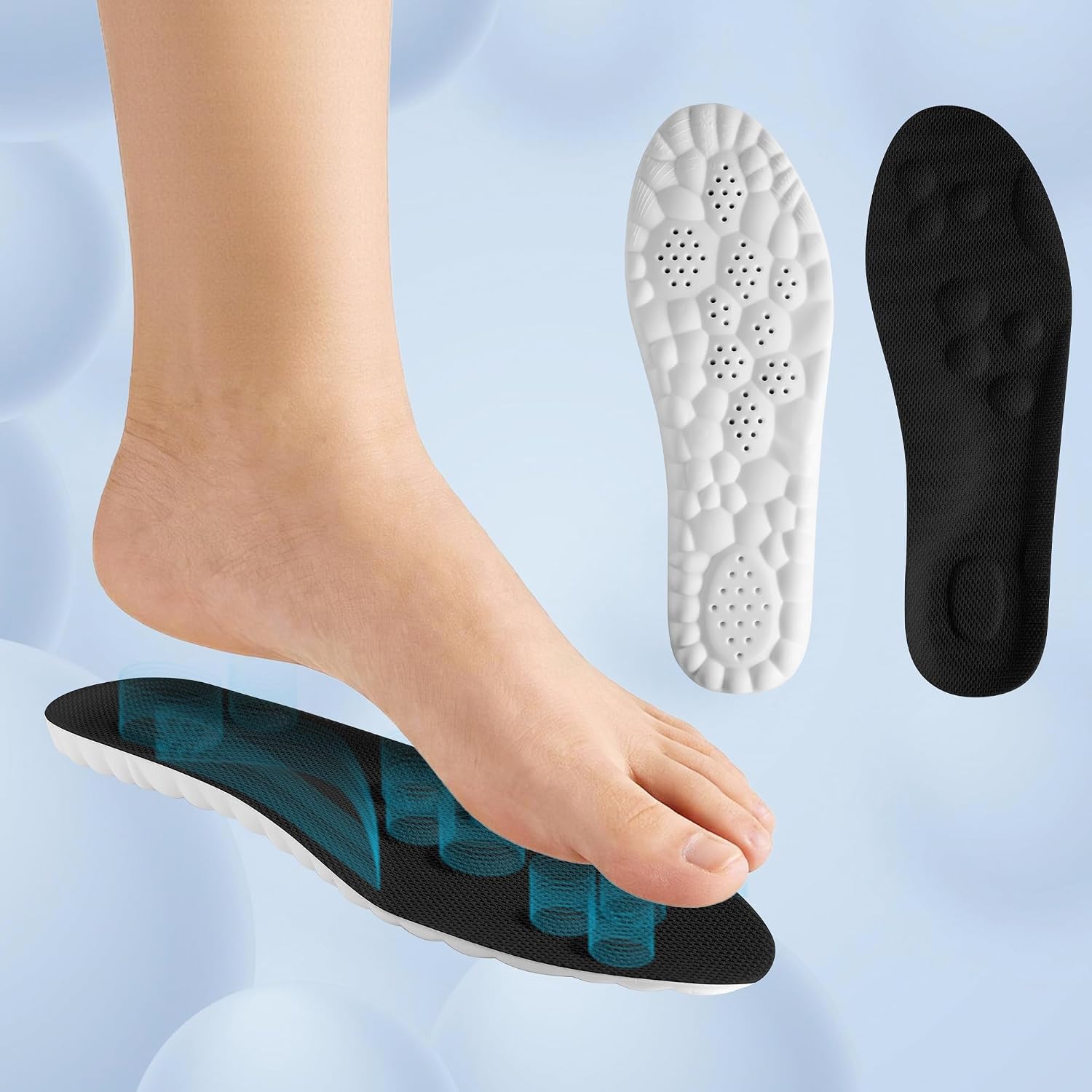 Detalle de Orders My 4D Cloud Steppers Insoles: Cloud-Soft Comfort with 4D Memory Foam for Everyday Support
