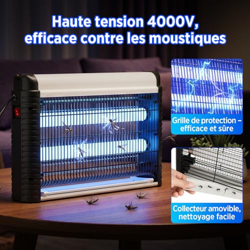 Detalle de AOKKR Tue Mouche Électrique 35W 4000V — Lampe UV puissante pour intérieur jusqu’à 80 m²