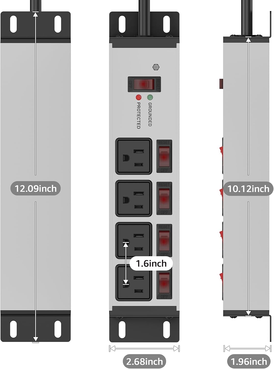 Thumbnail 6 de CCCEI Heavy-Duty Power Strip, 20-Foot Cord