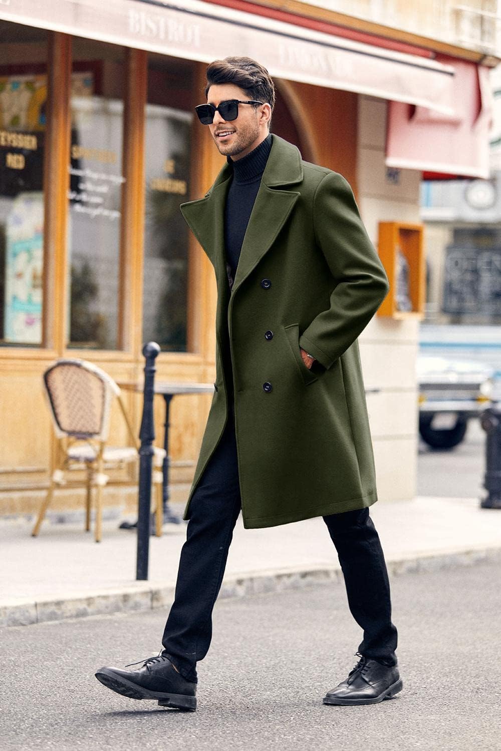 Detalle de Makkrom Men's Trench Coat, Polyester-Cotton Shell
