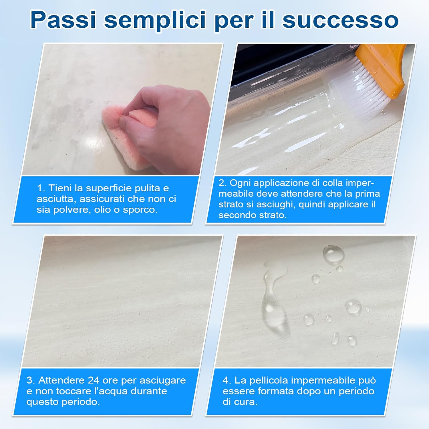 Thumbnail 6 de Sigillante impermeabile liquido trasparente 1 kg (invisibile) a base acqua per interni ed esterni