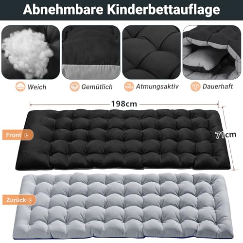 Detalle de MOPHOTO Übergroßes Faltbares Campingbett für Erwachsene – XXL 198 x 81 cm