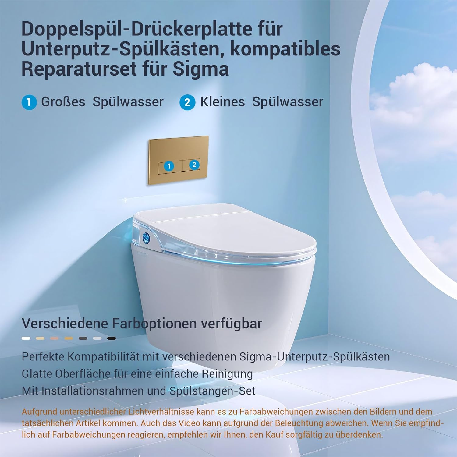 Thumbnail 1 de Mendorio WC Drückerplatte für Geberit 2-Spülung