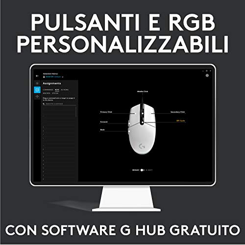Thumbnail 8 de Logitech G G203 LIGHTSYNC Mouse Gaming con Illuminazione RGB - Bianco