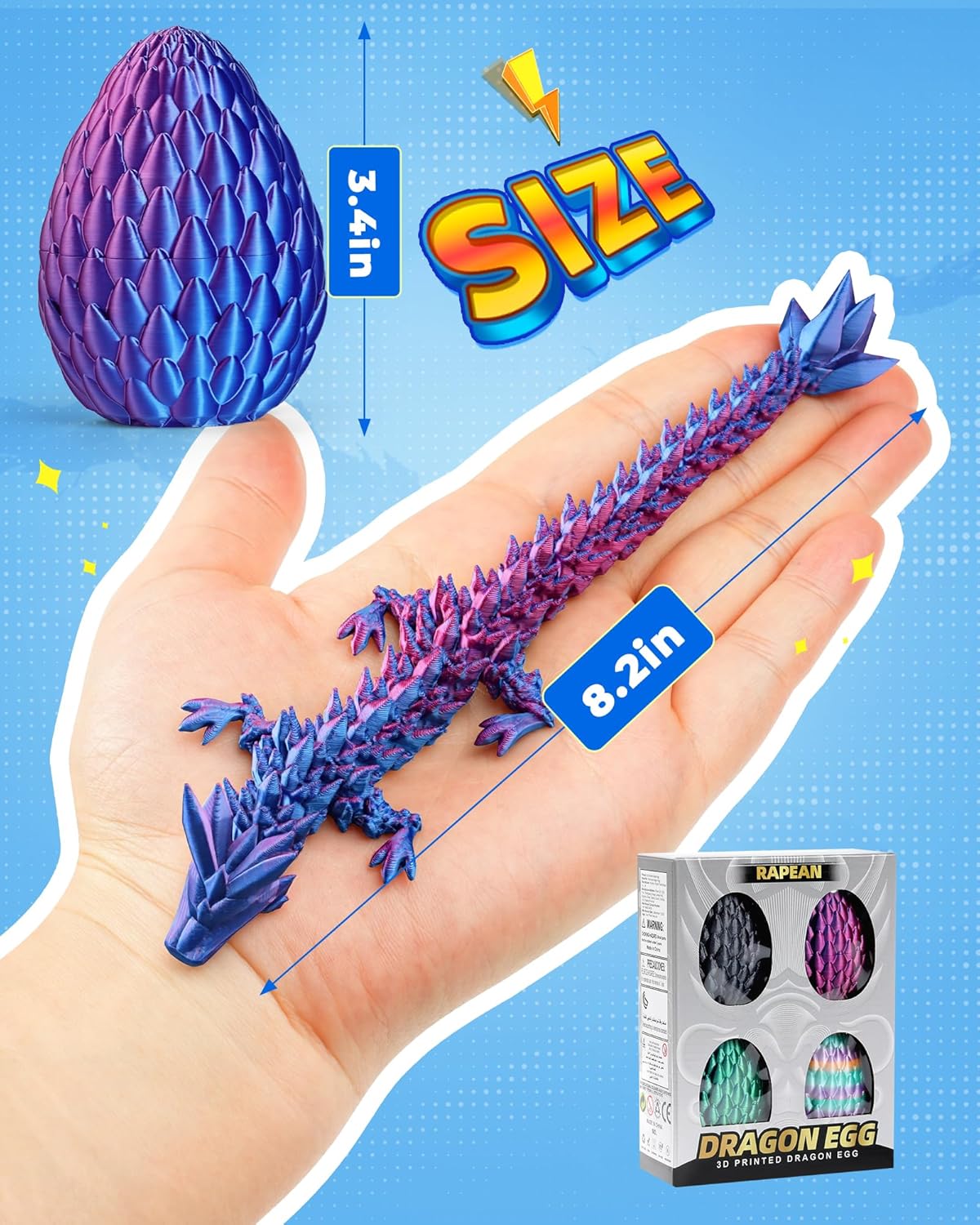 Thumbnail 1 de Rapean 8 Dragon Eggs 4Pack