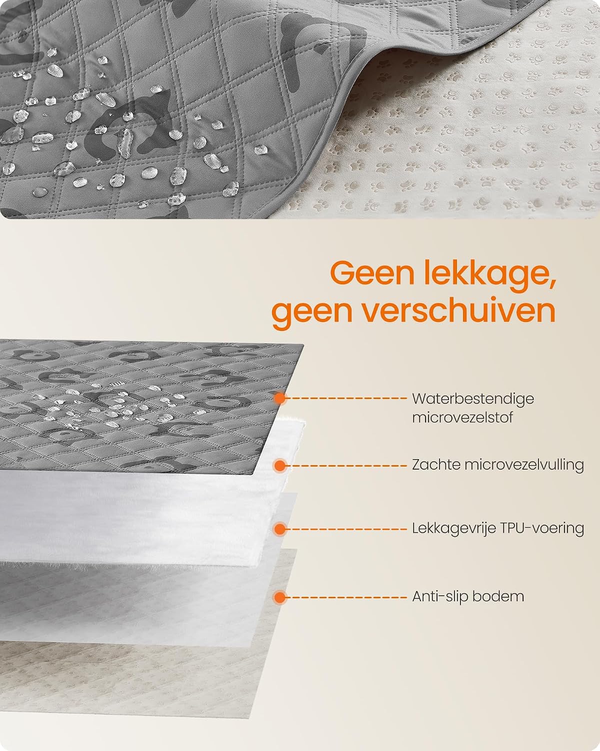 Detalle de FEANDREA BASCO Collection PPB025G01 hondendeken 178 x 76 cm, waterdicht