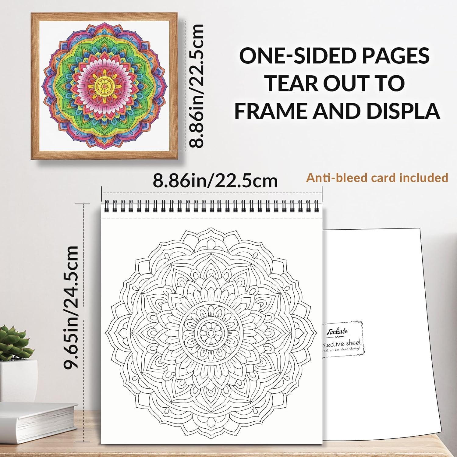 Thumbnail 5 de FUNLAVIE Adult Colouring Book Mandala: Relaxation and Mindfulness in a Spiral Bound Classic Collection