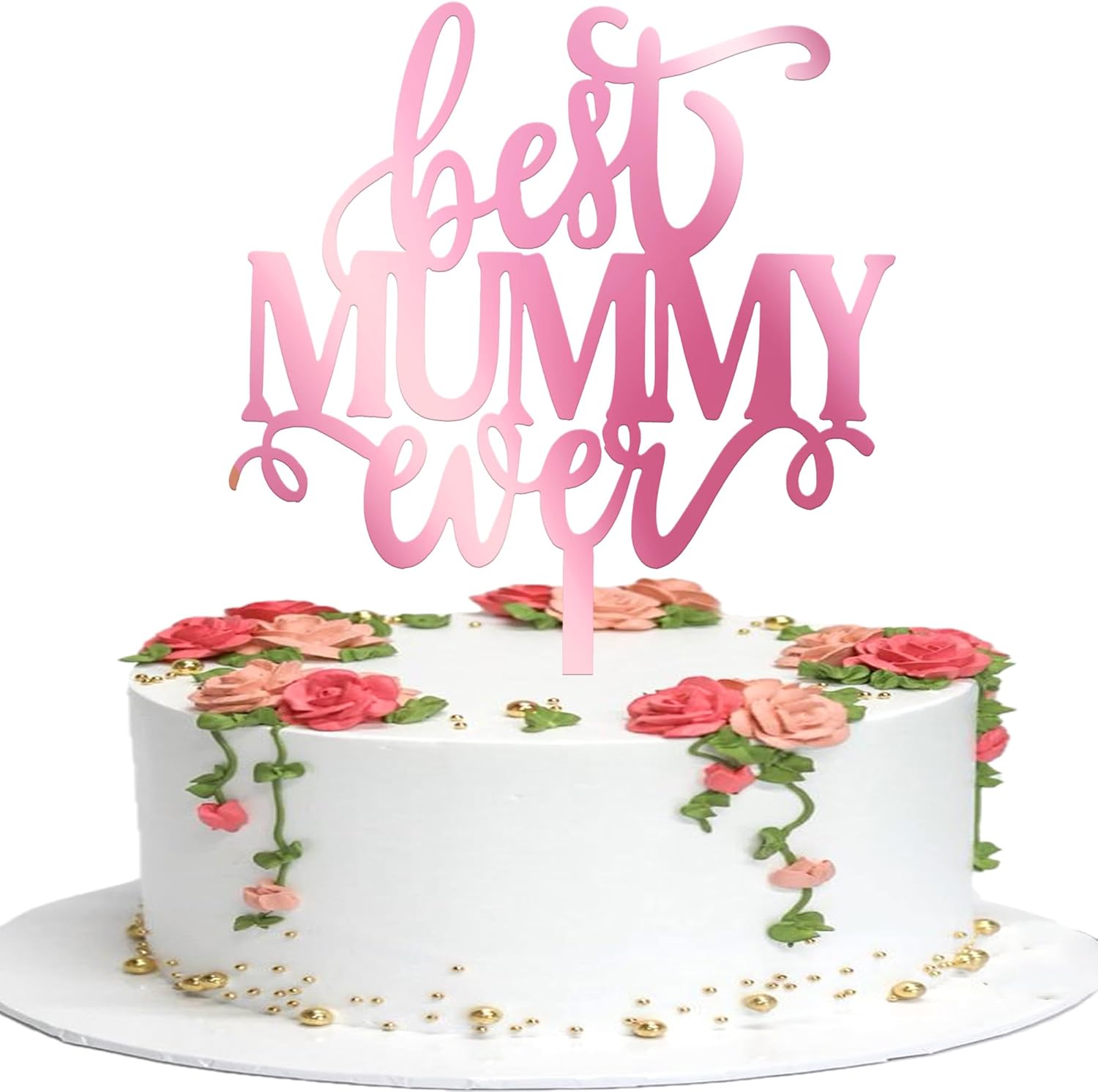 Detalle de Xsstarmi 3 Pack Happy Mother's Day Cake Topper – Rose Gold Acrylic Hearts