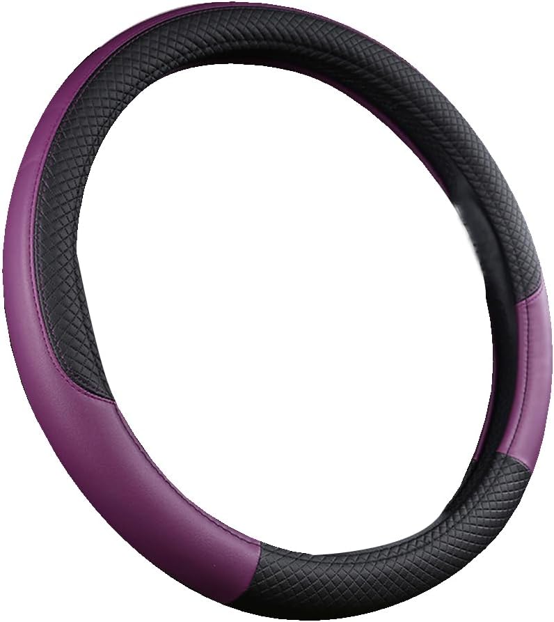 Detalle 2 de Microfibre Leather Steering Wheel Cover Purple