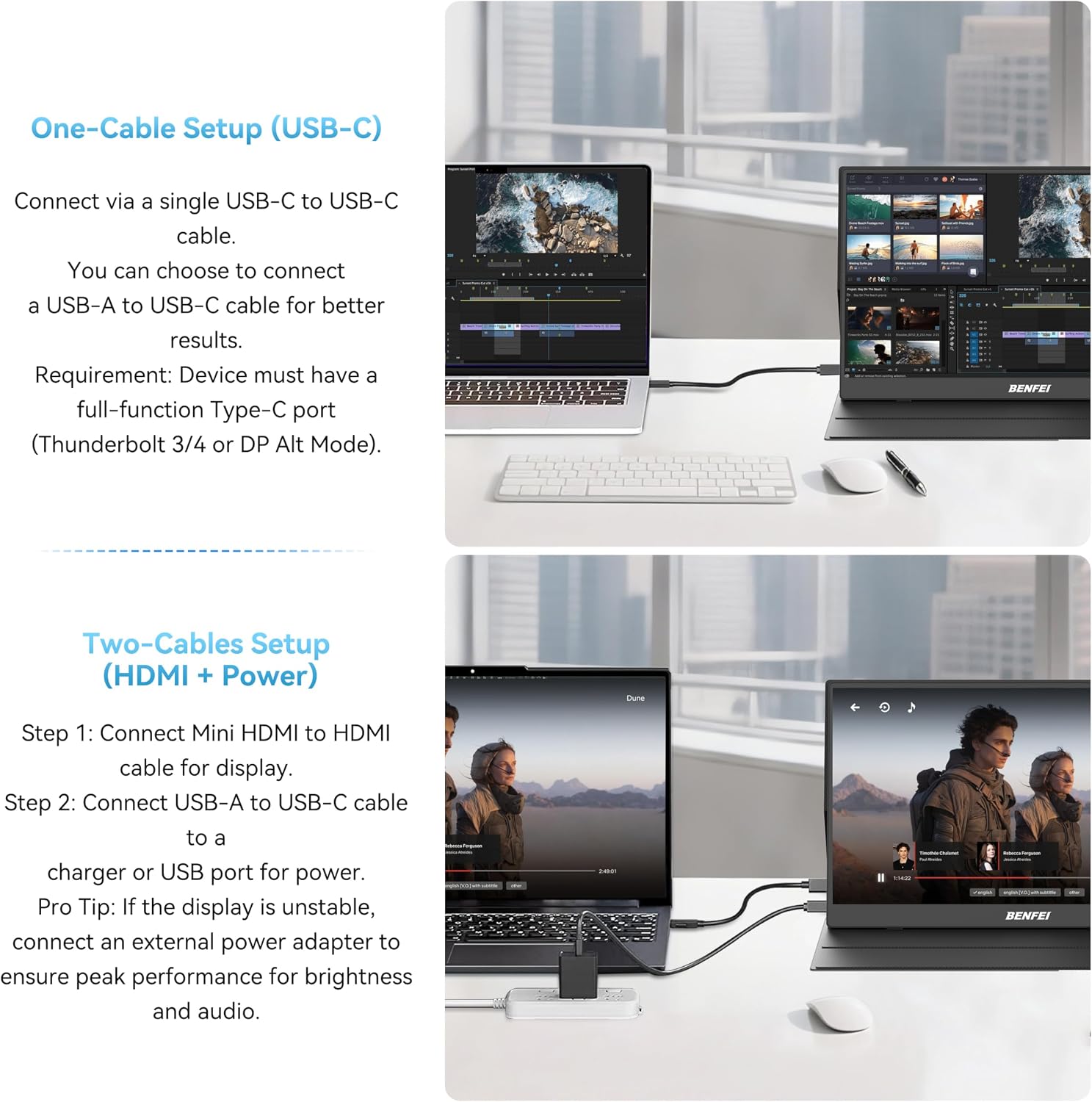 Detalle 2 de BENFEI Portable Monitor 15.6-inch
