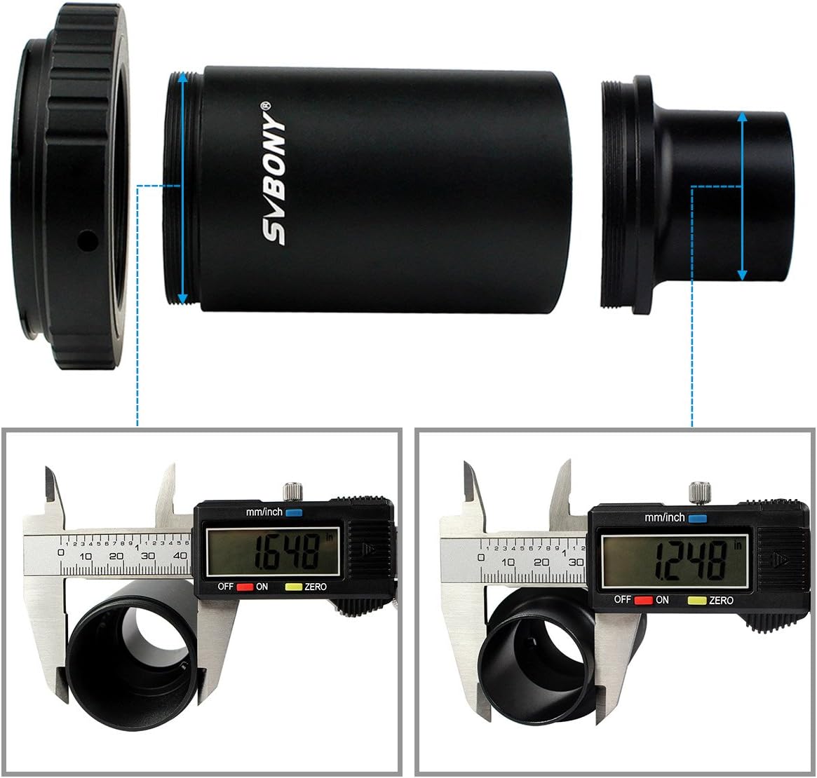 Detalle de Svbony Adaptateur T2 1,25 M42 (anneau T2) pour télescope, photo et caméra reflex
