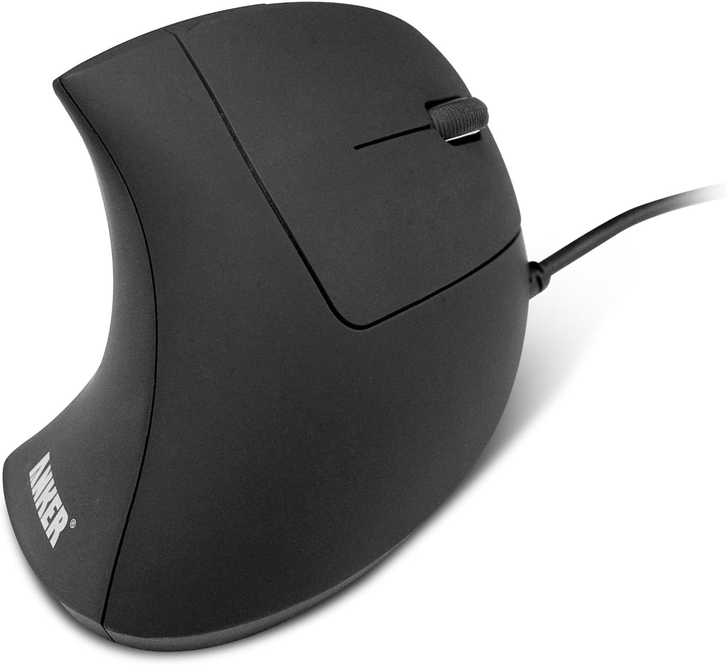 Detalle de Anker Ergonomic Vertical Mouse, USB Wired, Optical, 1000/1600 DPI, Black