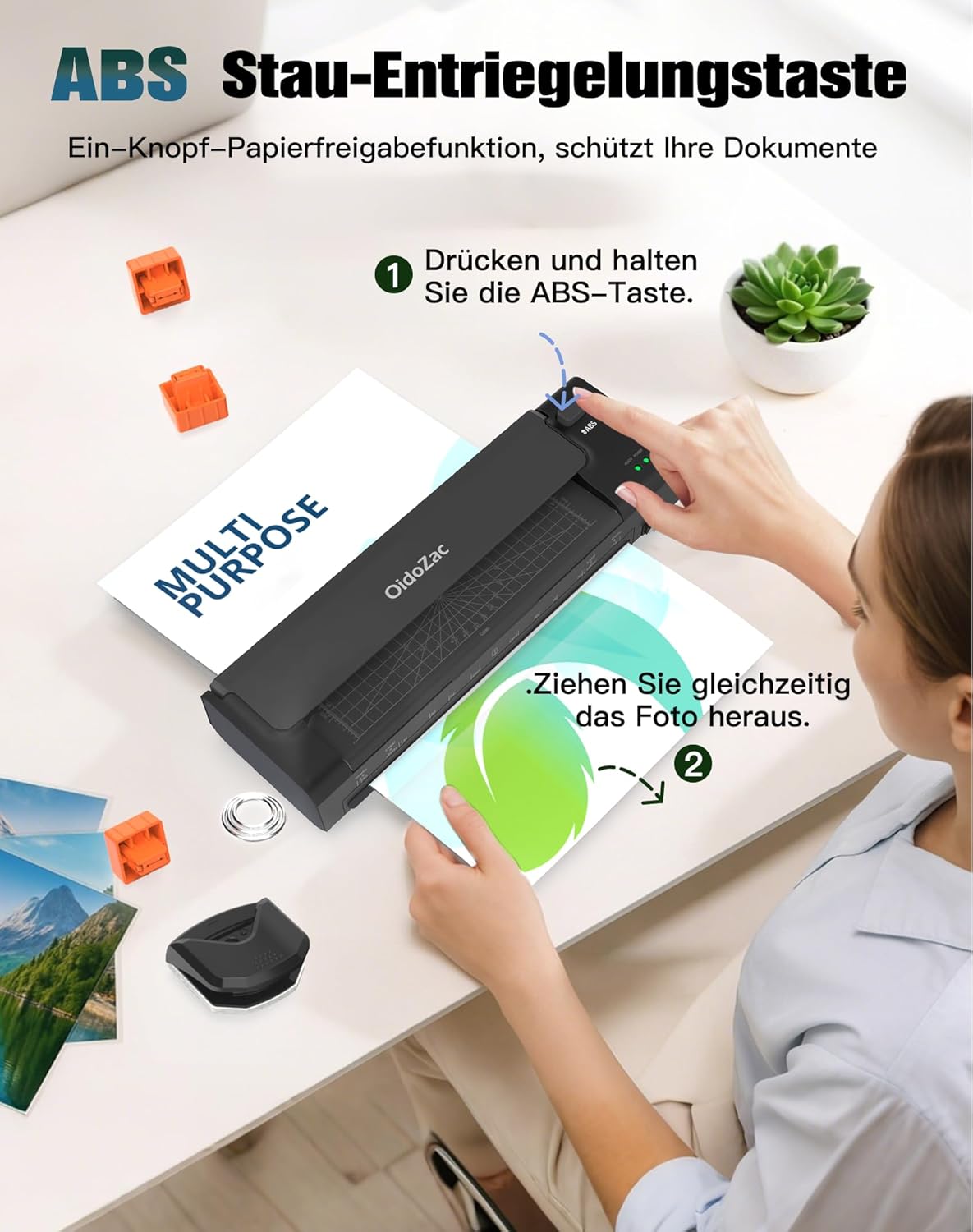 Thumbnail 5 de OidoZac A3 Laminiergerät mit 20 Laminierfolien – Heiß- und Kaltlaminierung, integrierter Papierschneider und Eckenabrunder