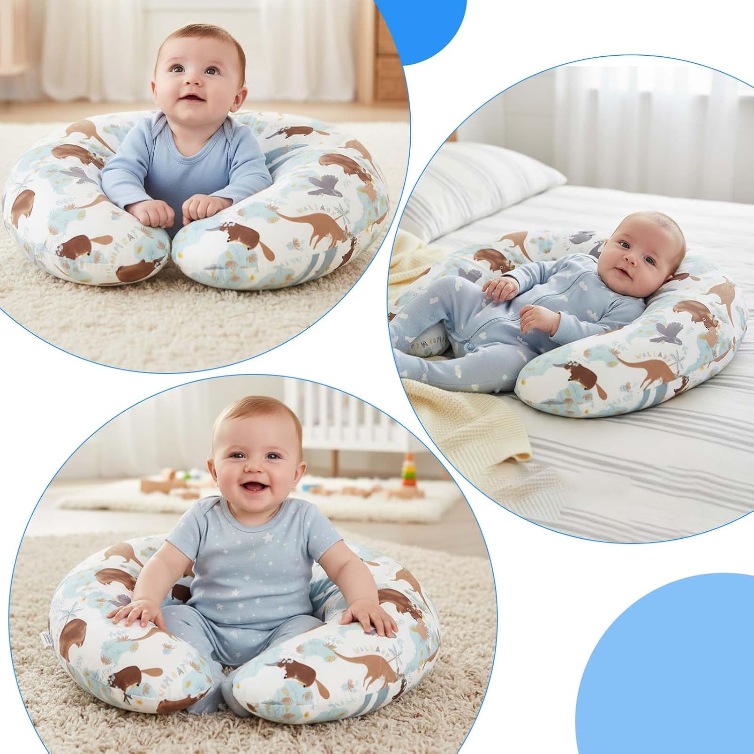 Detalle de TOPCHANCES Cuscino Allattamento e Uso Multiuso: Comfort e Versatilità in Cotone 100%