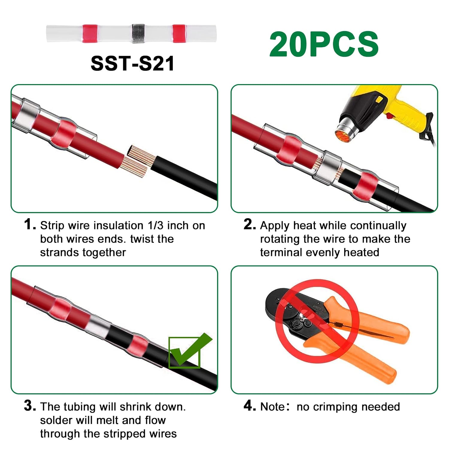 Thumbnail 5 de URAQT 2 Pines Conector eléctrico impermeable 20 PCS