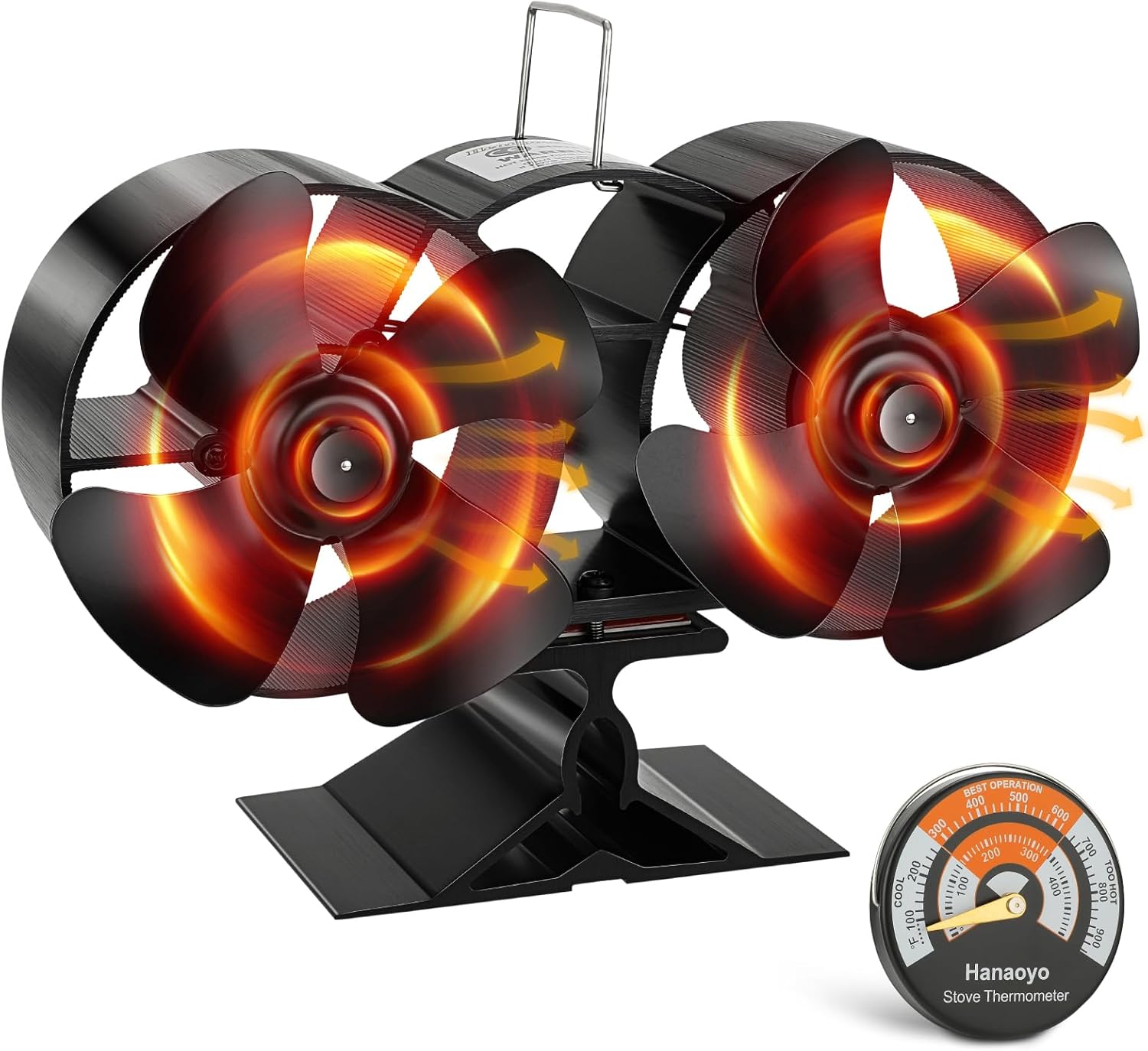 Hanaoyo Stove Fan double‑motor heat‑powered fan