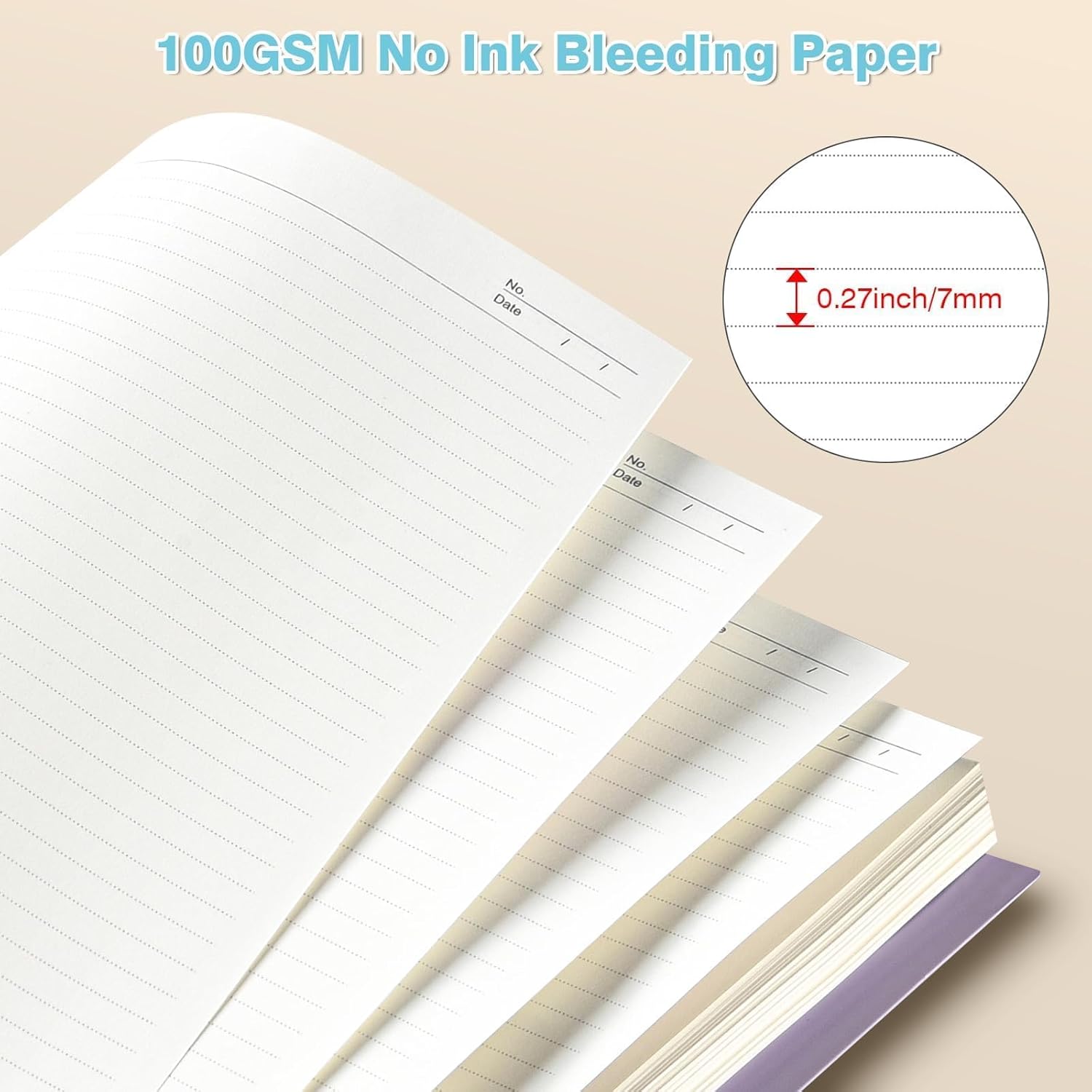 Thumbnail 3 de Carnet A4 OMEYA à spirale, 300 pages ligné avec intercalaires amovibles et couverture PVC étanche