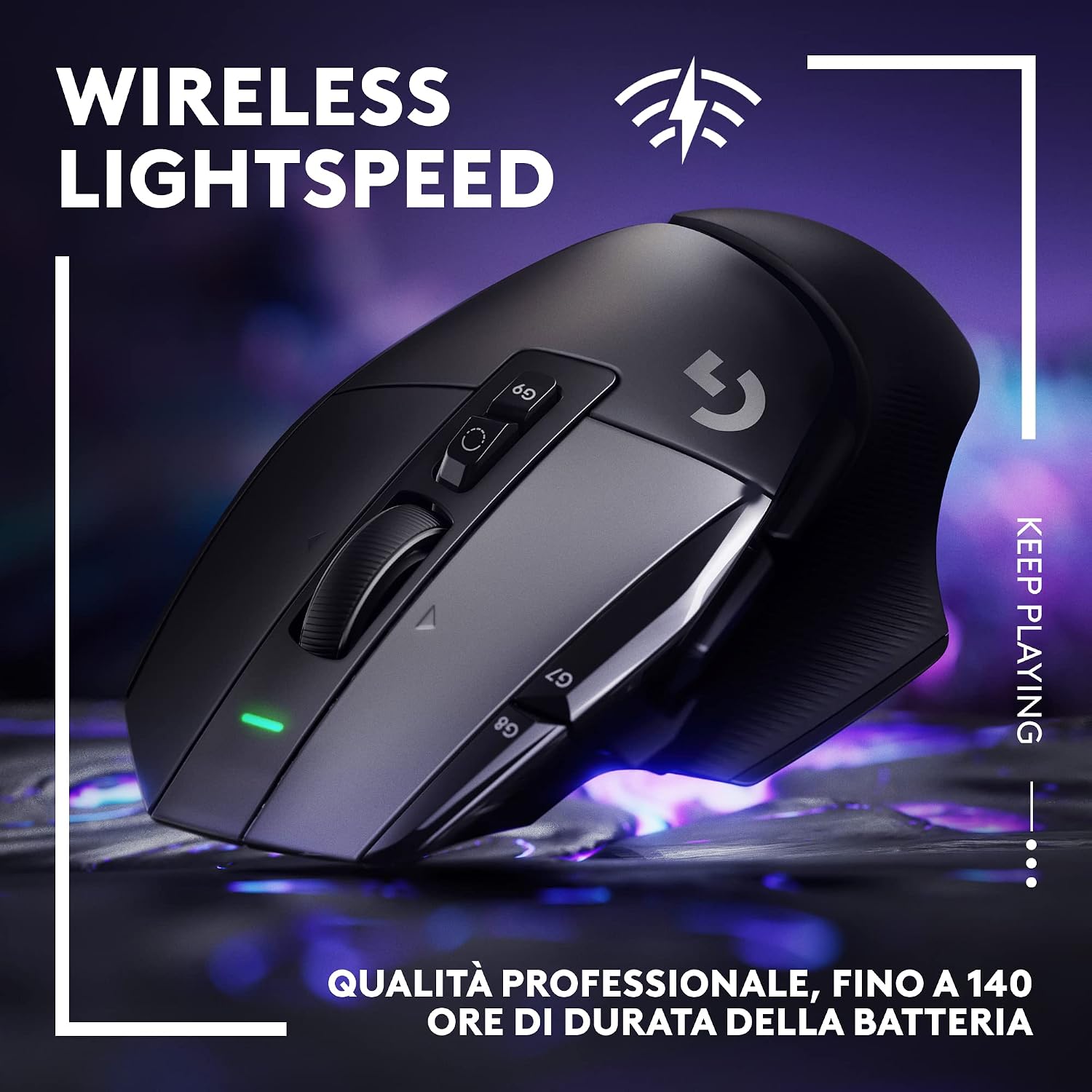 Detalle de Logitech G502 X LIGHTSPEED mouse gaming 25K