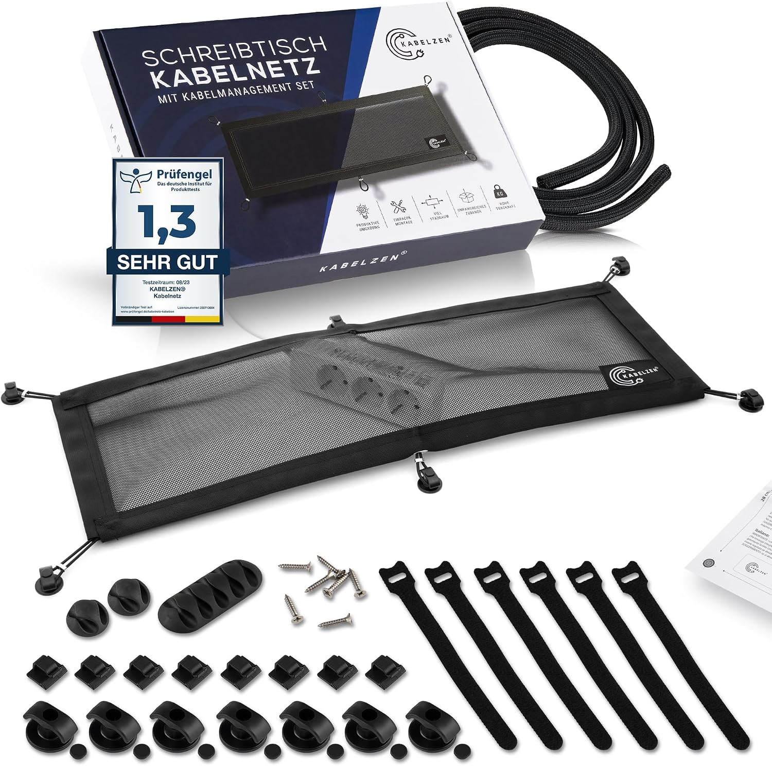 Detalle de Kabelnetz Schreibtisch für Kabelmanagement – flexibles Kabelkanal-Set zur Organisation