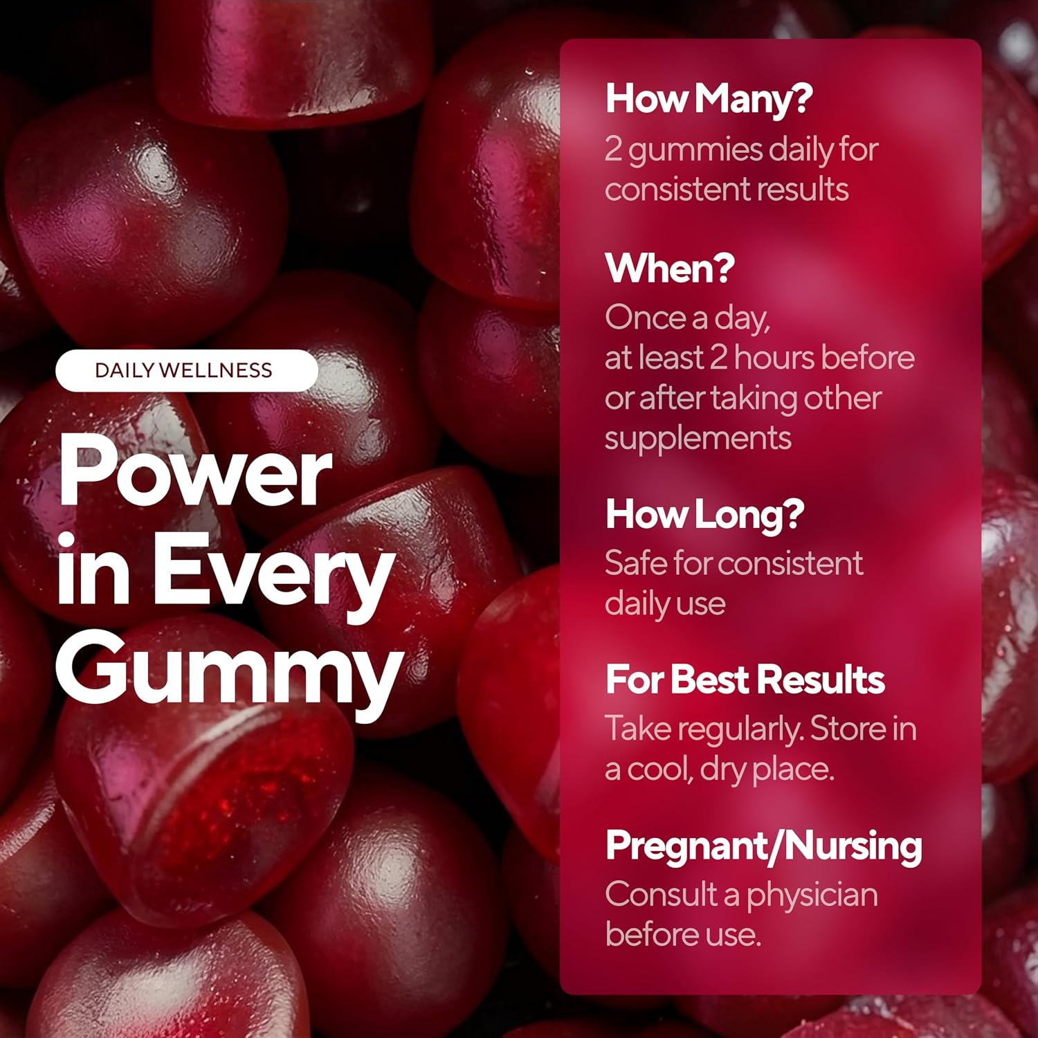 Detalle 2 de VitaUp Beet Root Gummies with CoQ10, Grape Seed and Vitamins, 60 Chews