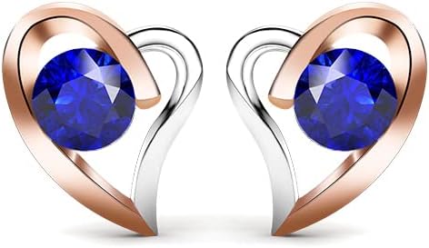 Detalle de VANSZA Damen Herzohrringe aus 925 Sterling Silber – hypoallergen, 5A Zirkonia