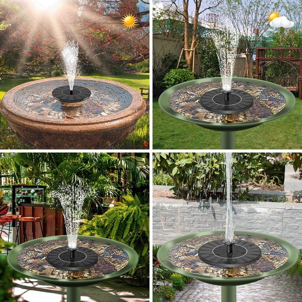 Thumbnail 5 de Solar Springbrunnen Teichpumpe mit 1,4 W Solarpanel und 6 Fontänenstilen