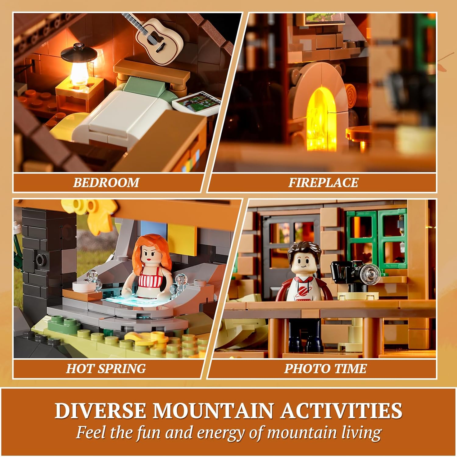 Thumbnail 3 de FUNWHOLE Cabane de Montagne Set de Construction LED – 2255 pièces, Maison dans les Arbres avec éclairage pour Adultes et Ados