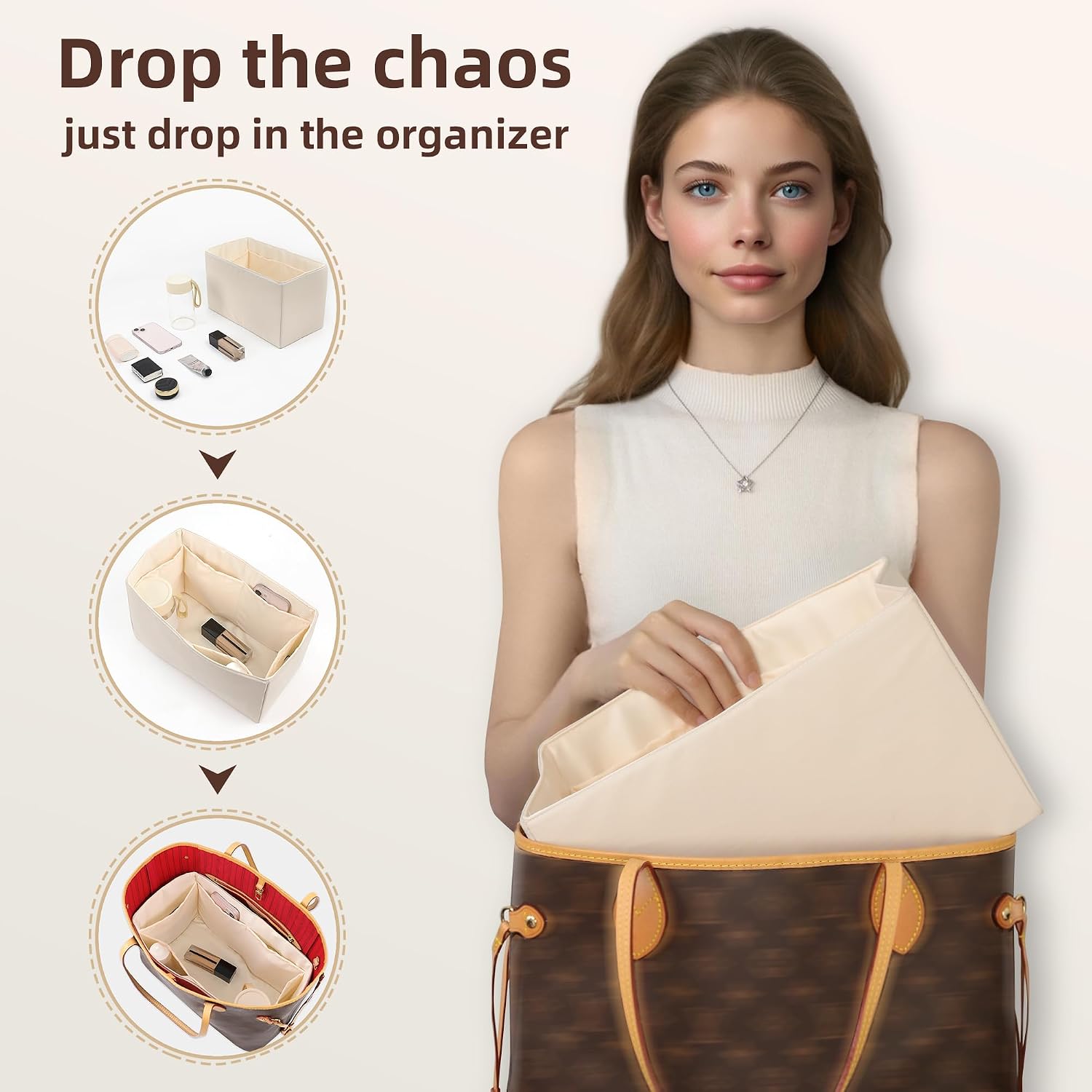 Detalle 2 de NeatThin purse organiser insert 29 cm large