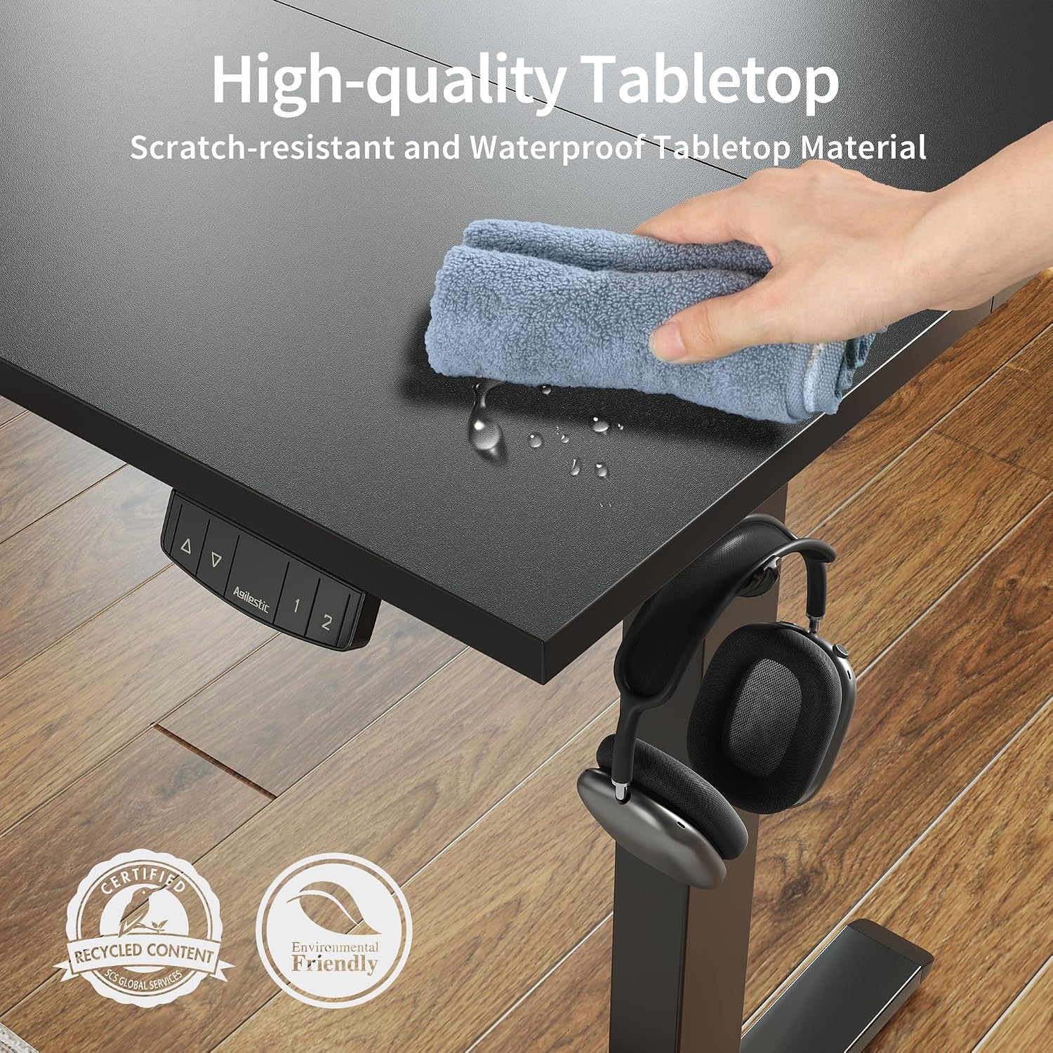 Thumbnail 4 de Agilestic Electric Standing Desk: 60 x 24 Inches, Height Adjustable with Memory Presets