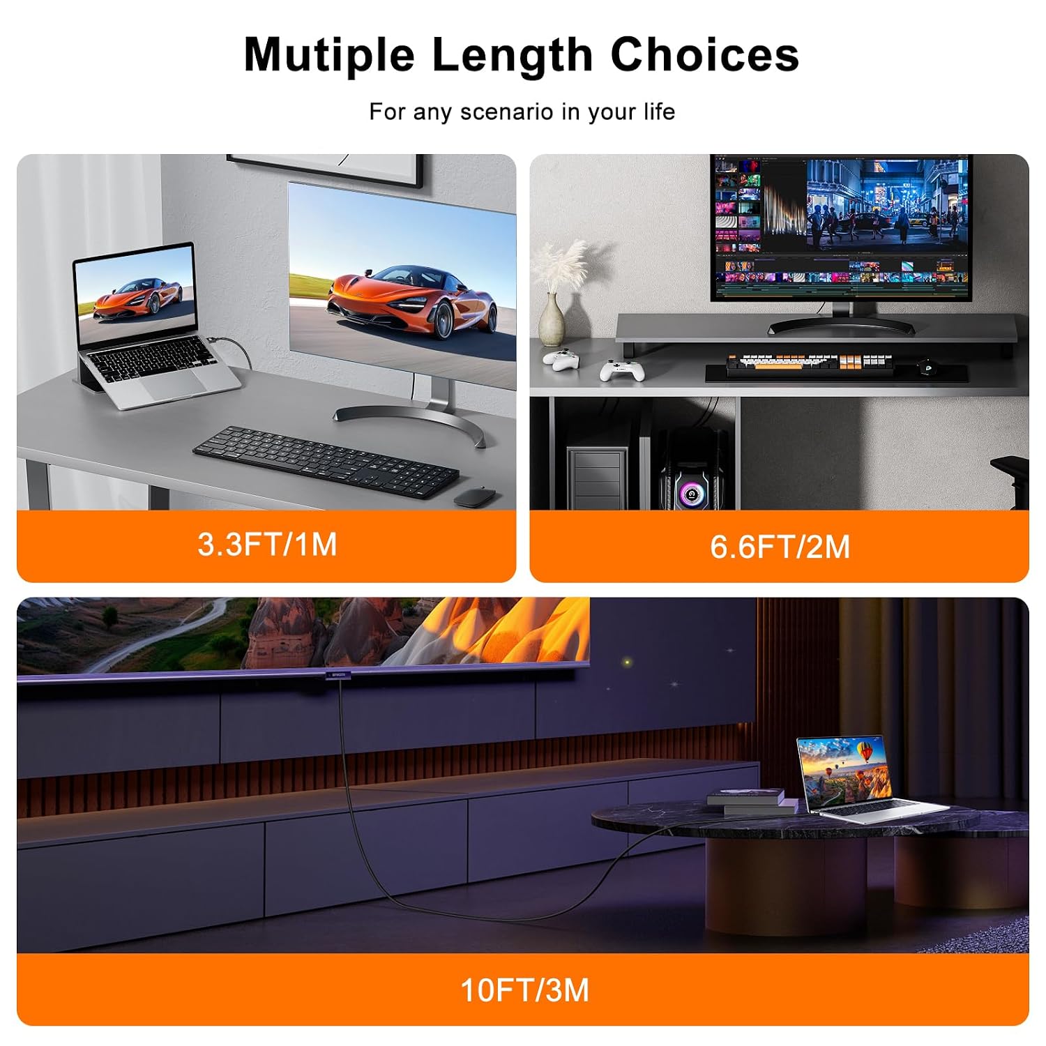 Detalle de 4K DisplayPort-auf-HDMI-Kabel (DP 1.2 zu HDMI 1.4), 2 m, unidirektional – für PC zu HDMI-Monitor