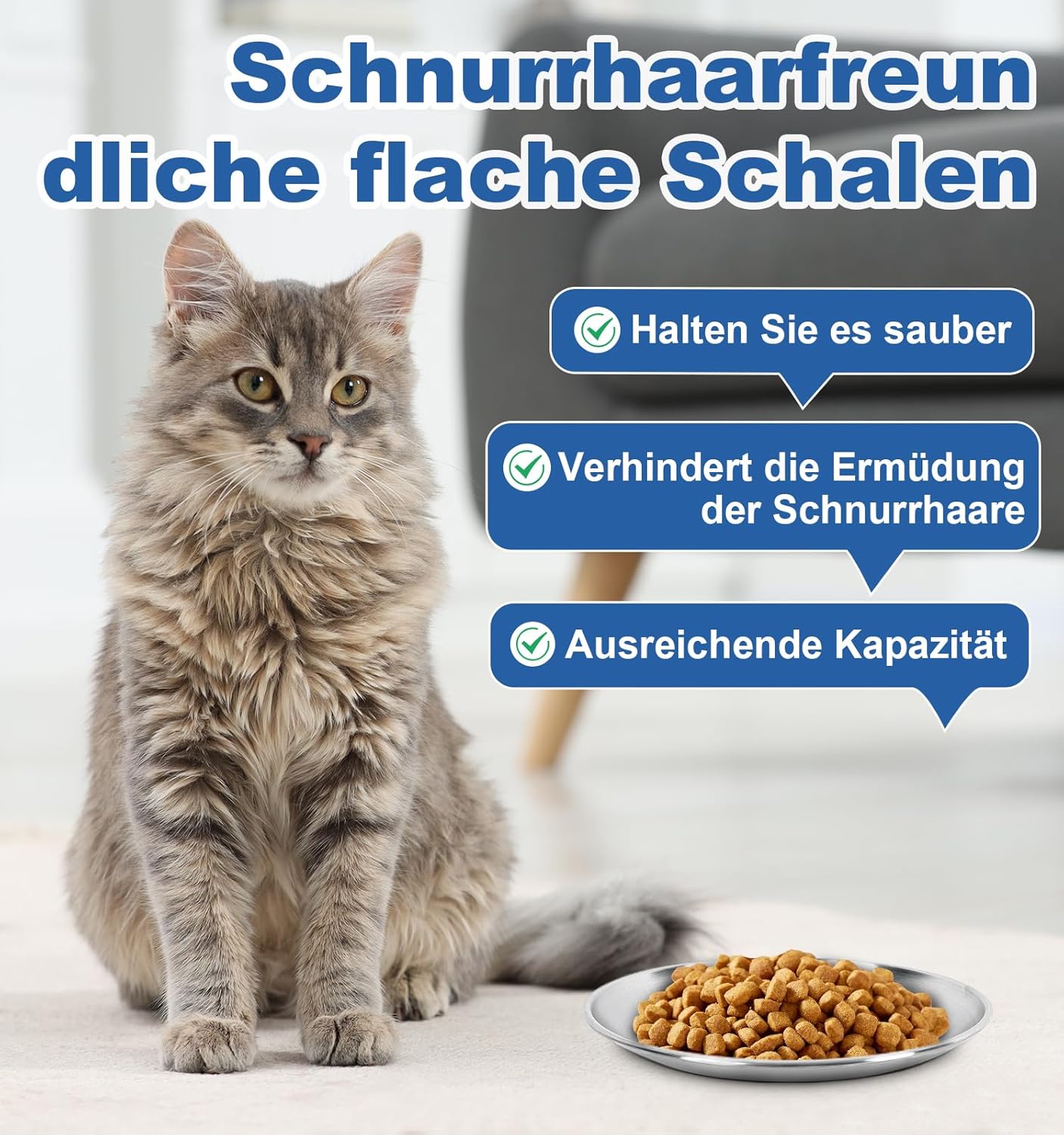 Detalle 1 de Katzennäpfe Supet 17 cm Edelstahl
