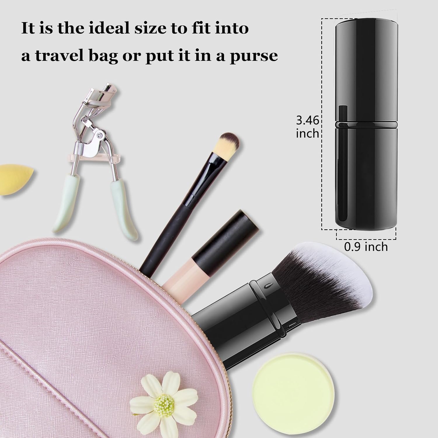 Detalle 1 de Retractable Kabuki Makeup Brush with Aluminium Handle