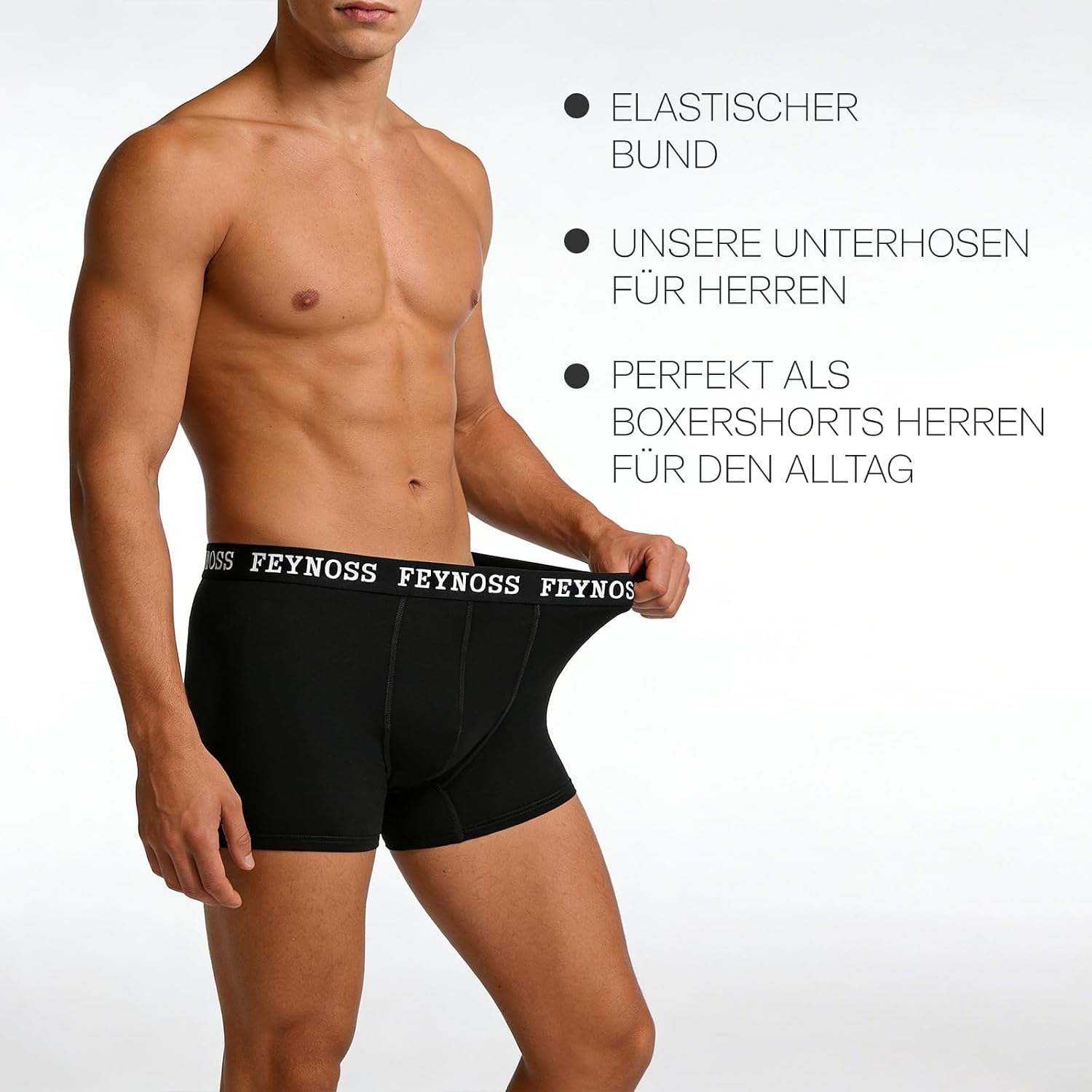 Detalle de feynoss Boxershorts Herren 10er Pack – atmungsaktive Baumwolle, etikettenlos, elastischer Bund
