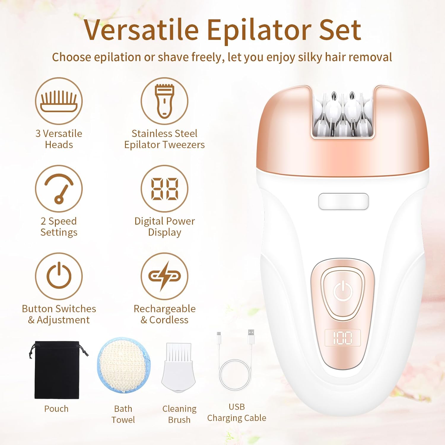 Thumbnail 1 de Epilaor for Women Cordless & Rechargeable 3-in-1: Shaver, Epilator and Foot Care in One