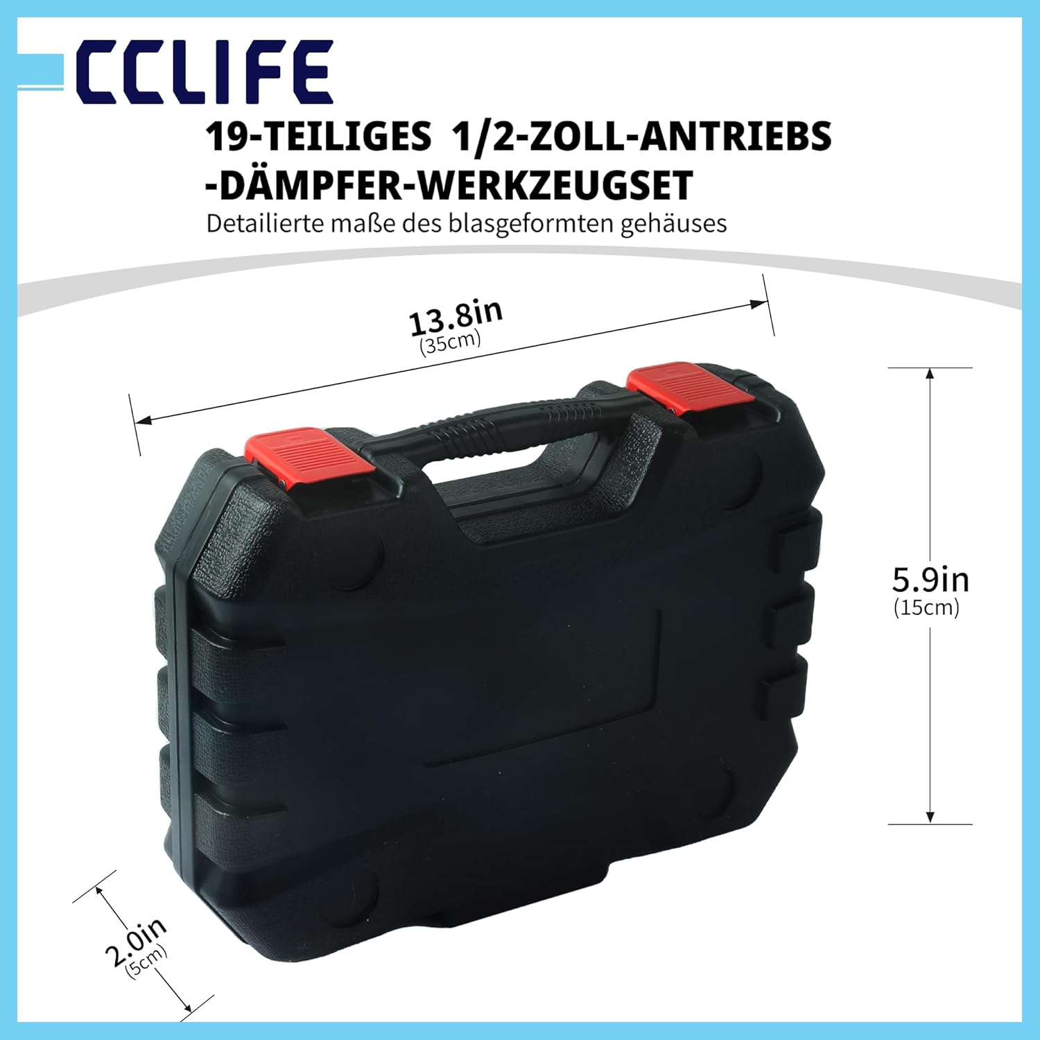 Detalle de CCLIFE Stoßdämpfer Werkzeug-Set 19-tlg 1/2 Zoll – Langnuss & Spezialprofile für MacPherson