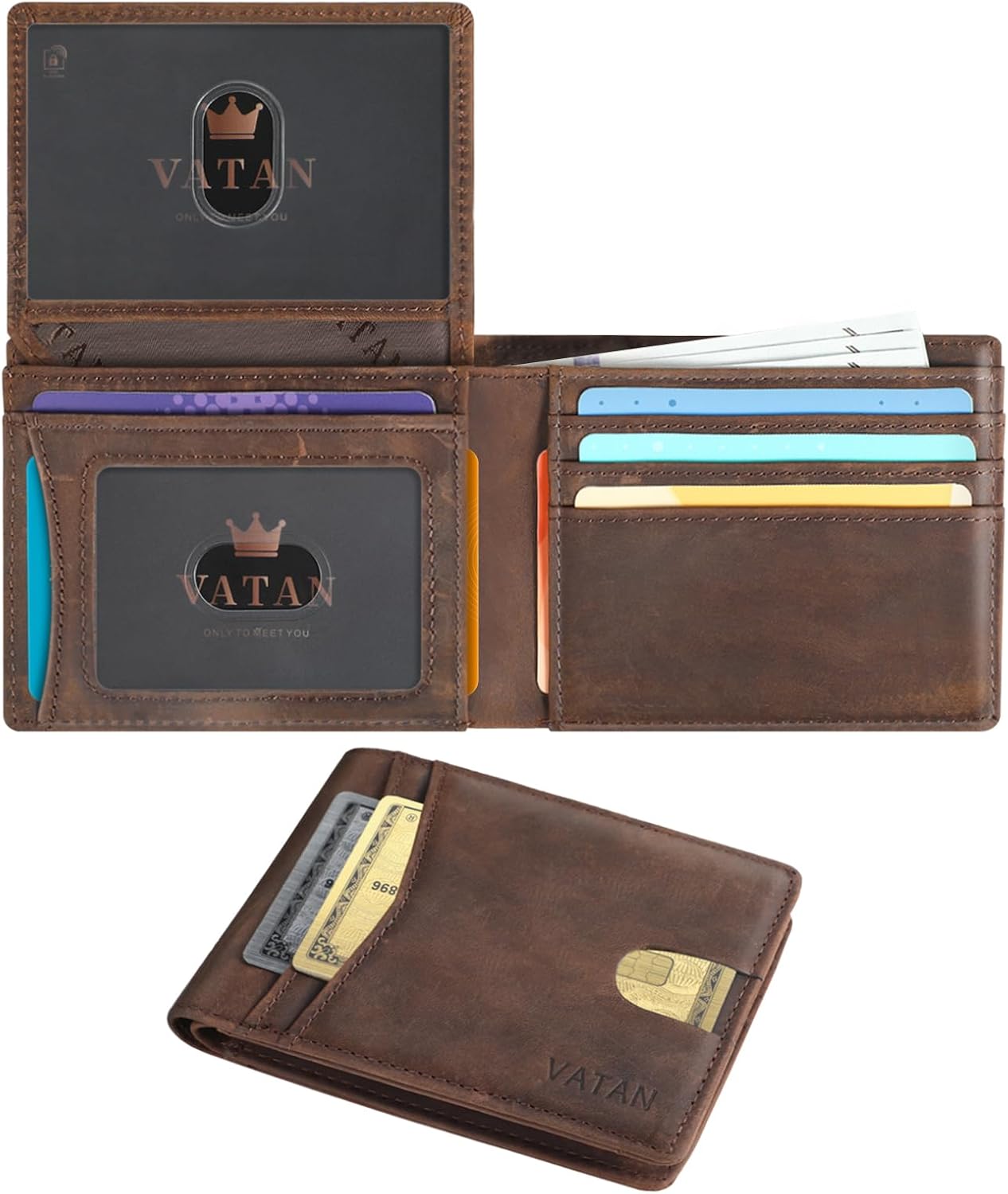 Detalle de Vatan Wallet slim RFID wallet for 15 cards