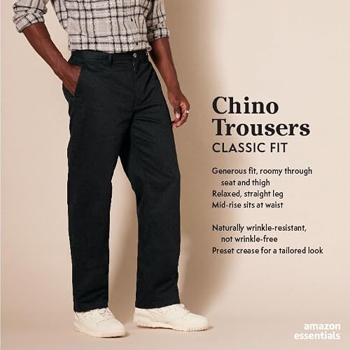 Thumbnail 1 de Amazon Essentials Men's Classic-Fit Wrinkle-Resistant Chino Trouser, Dark Brown, 34W / 29L