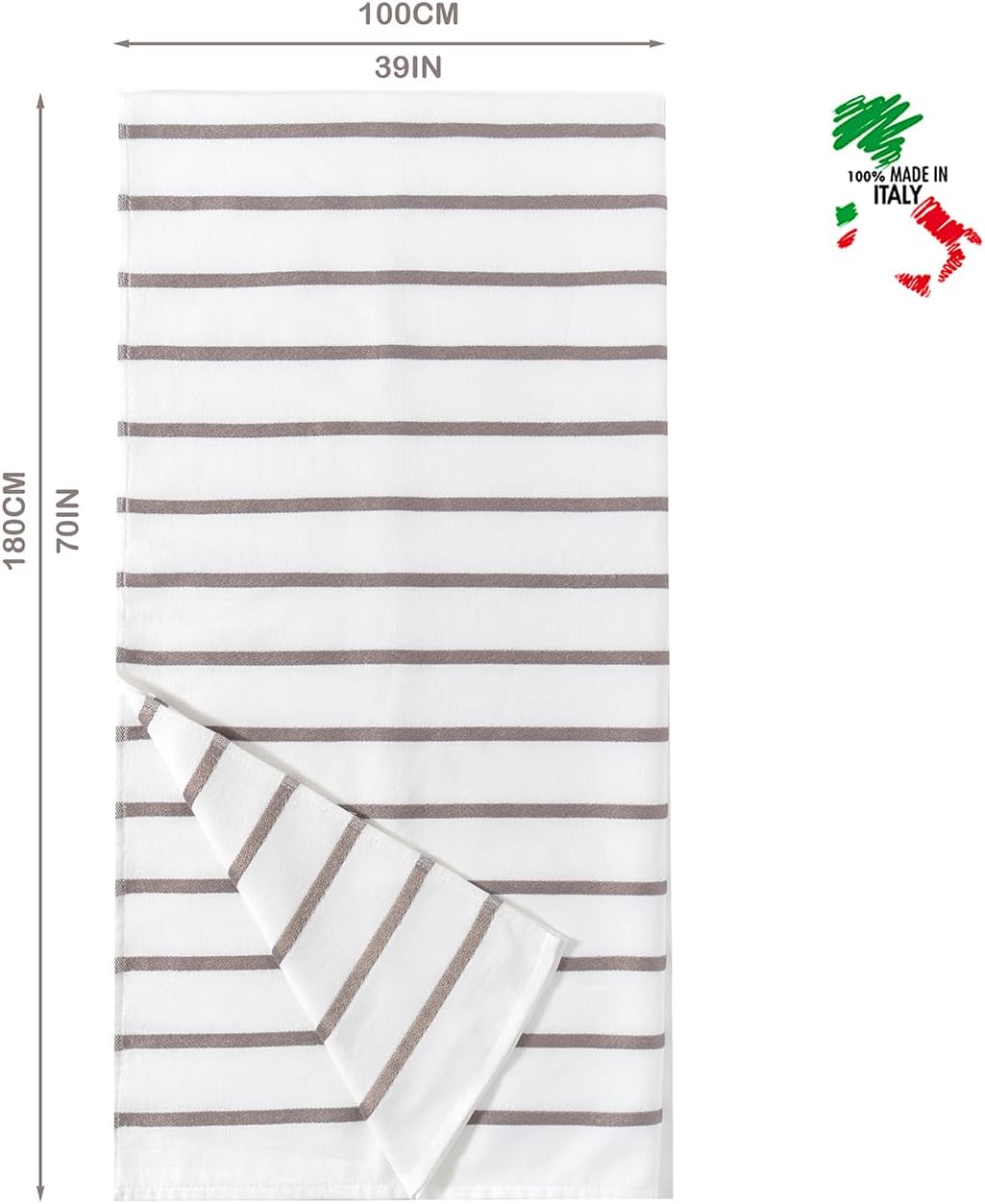 Thumbnail 5 de Nice Homeit – Set da 2 Teli Mare in Cotone 100x180 cm: assorbente, leggero e Made in Italy