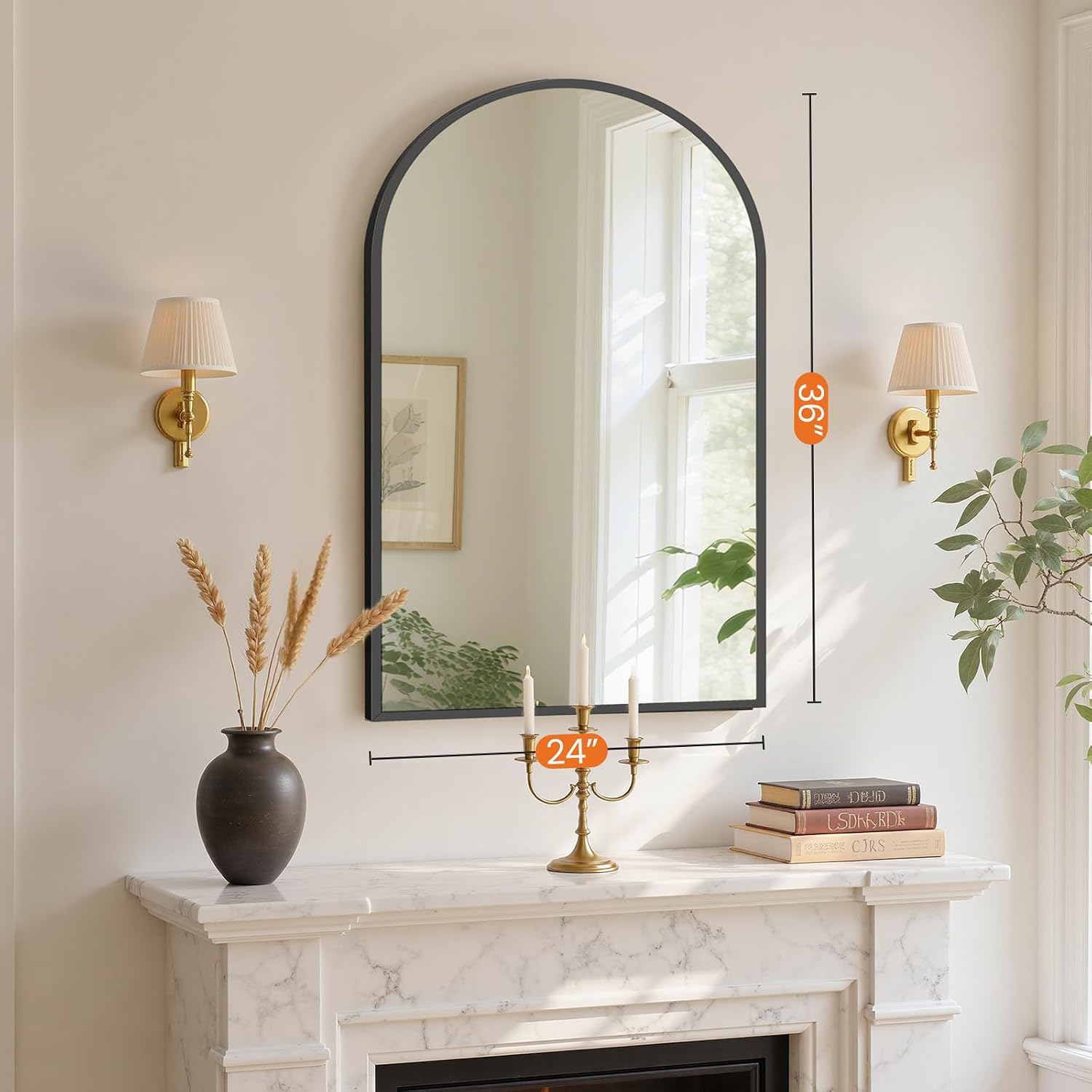 Detalle 2 de Sweetcrispy Arched Bathroom Mirror 24 x 36 in.