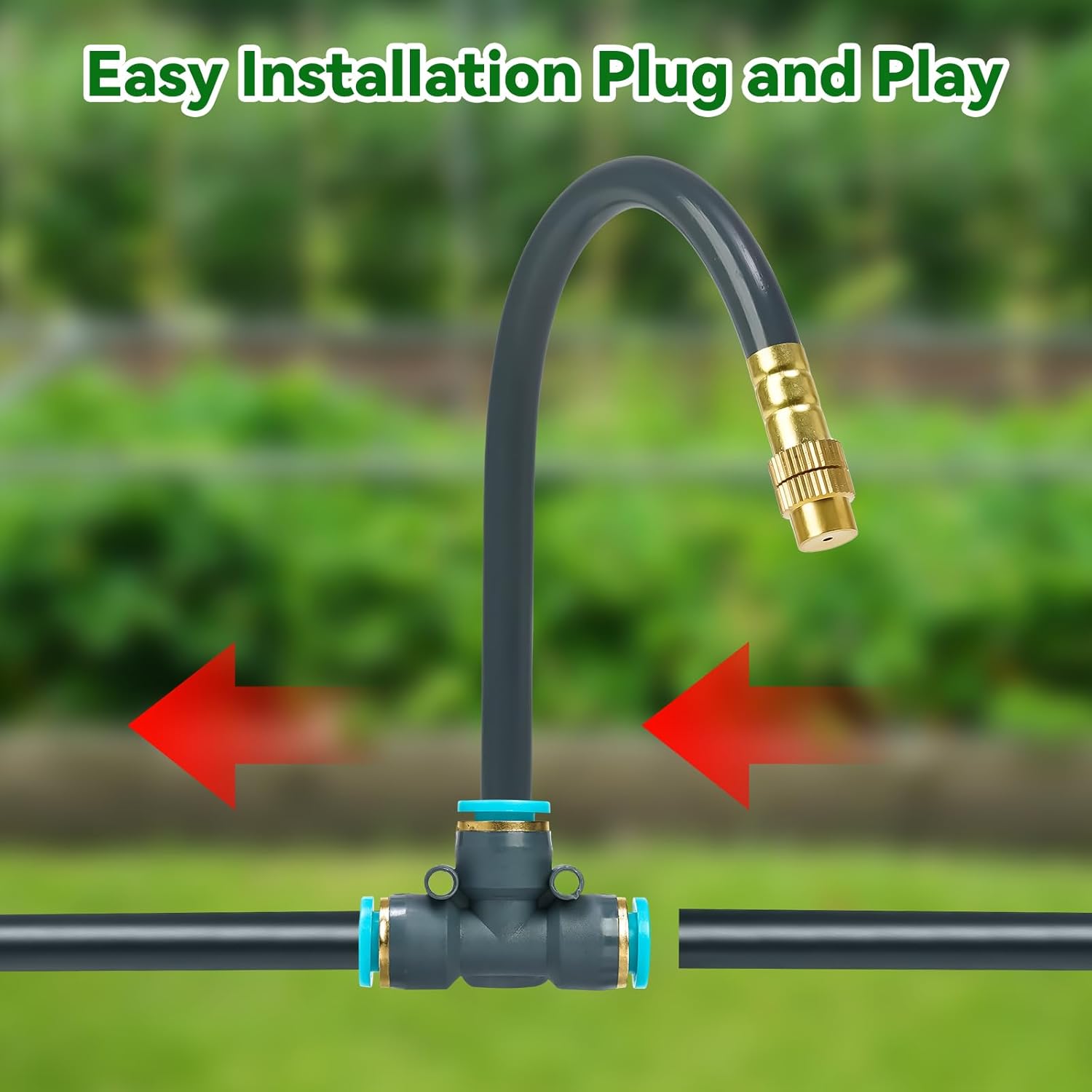 Thumbnail 5 de 360° Adjustable Automatic Drip Irrigation Kit, 200FT Quick-Connect System with 32 Misting Nozzles & 1/4" Tubing