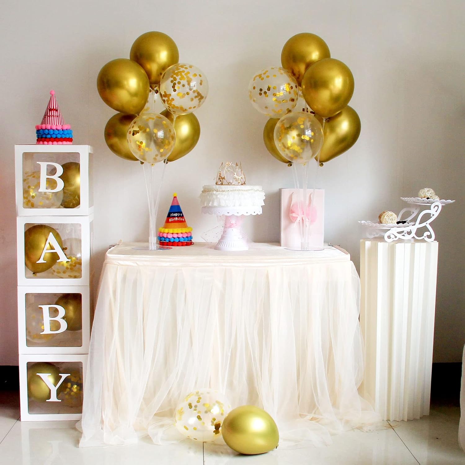 Thumbnail 3 de ZJDHPTY Gold Party Decorations 4-Set balloon stand 🎉
