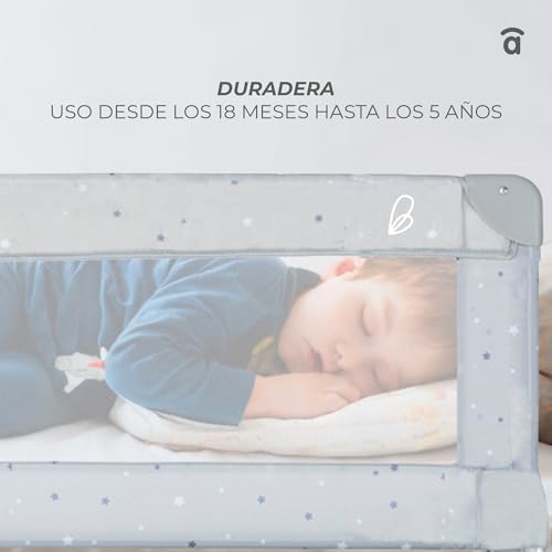 Detalle de Asalvo Barrera de Cama de 150 cm (extra alta) para niños, abatible y plegable