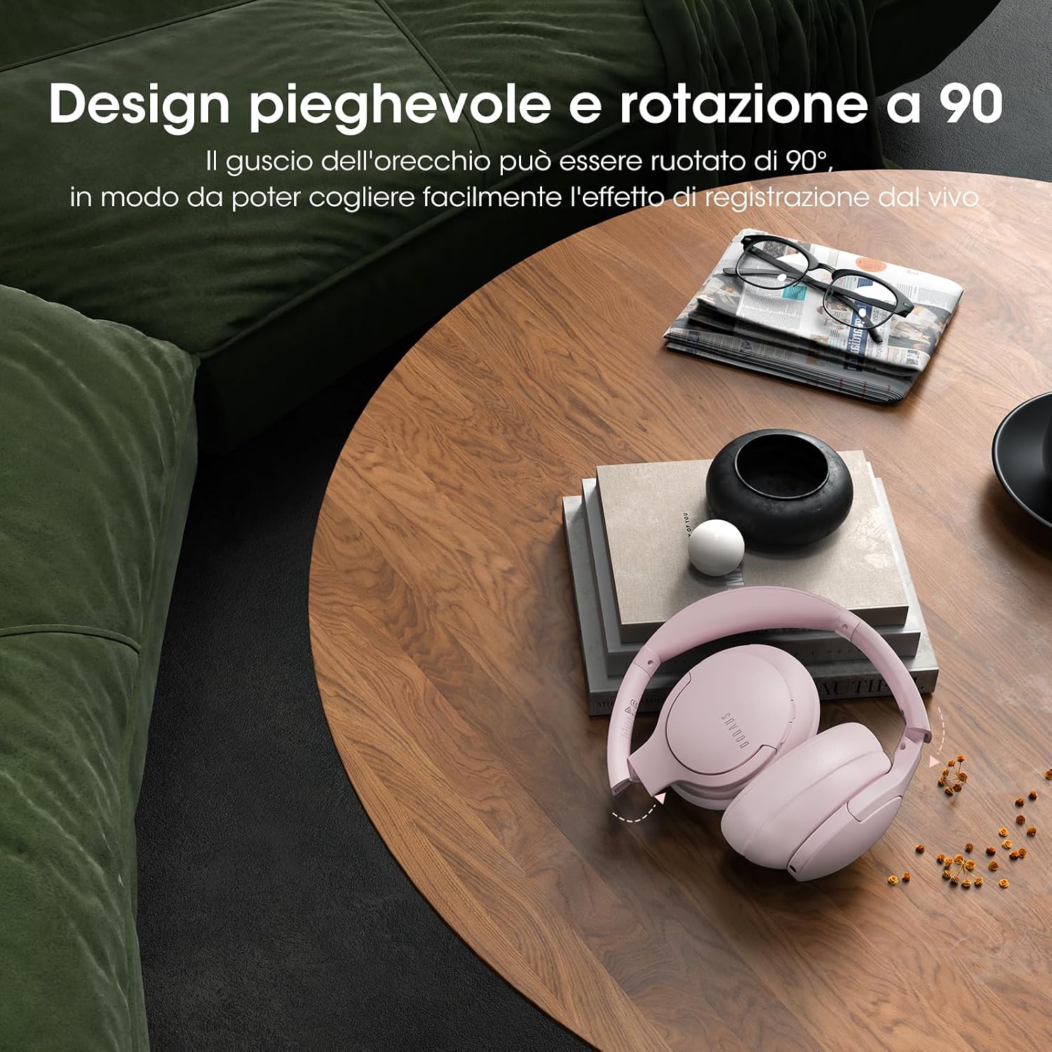 Detalle de DOQAUS Cuffie Wireless Bluetooth Over Ear: autonomia top e suono HiFi con 3 modalità EQ