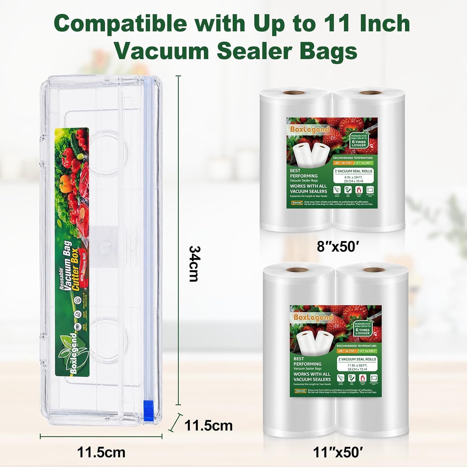 Thumbnail 6 de BoxLegend QG-1 Vacuum Sealer Bag Dispenser with Cutter and 11" x 50' Roll