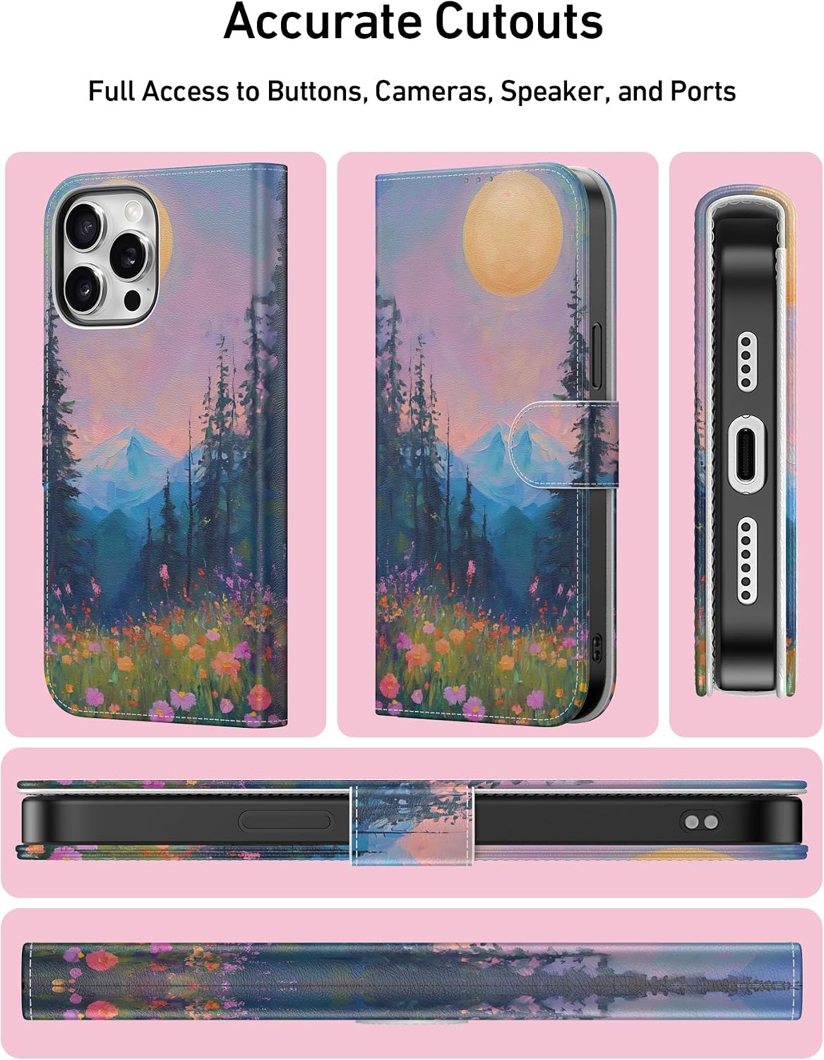 Detalle 2 de DEENAKIN iPhone 15 Plus Wallet Case with Card Holder & Cash Clip