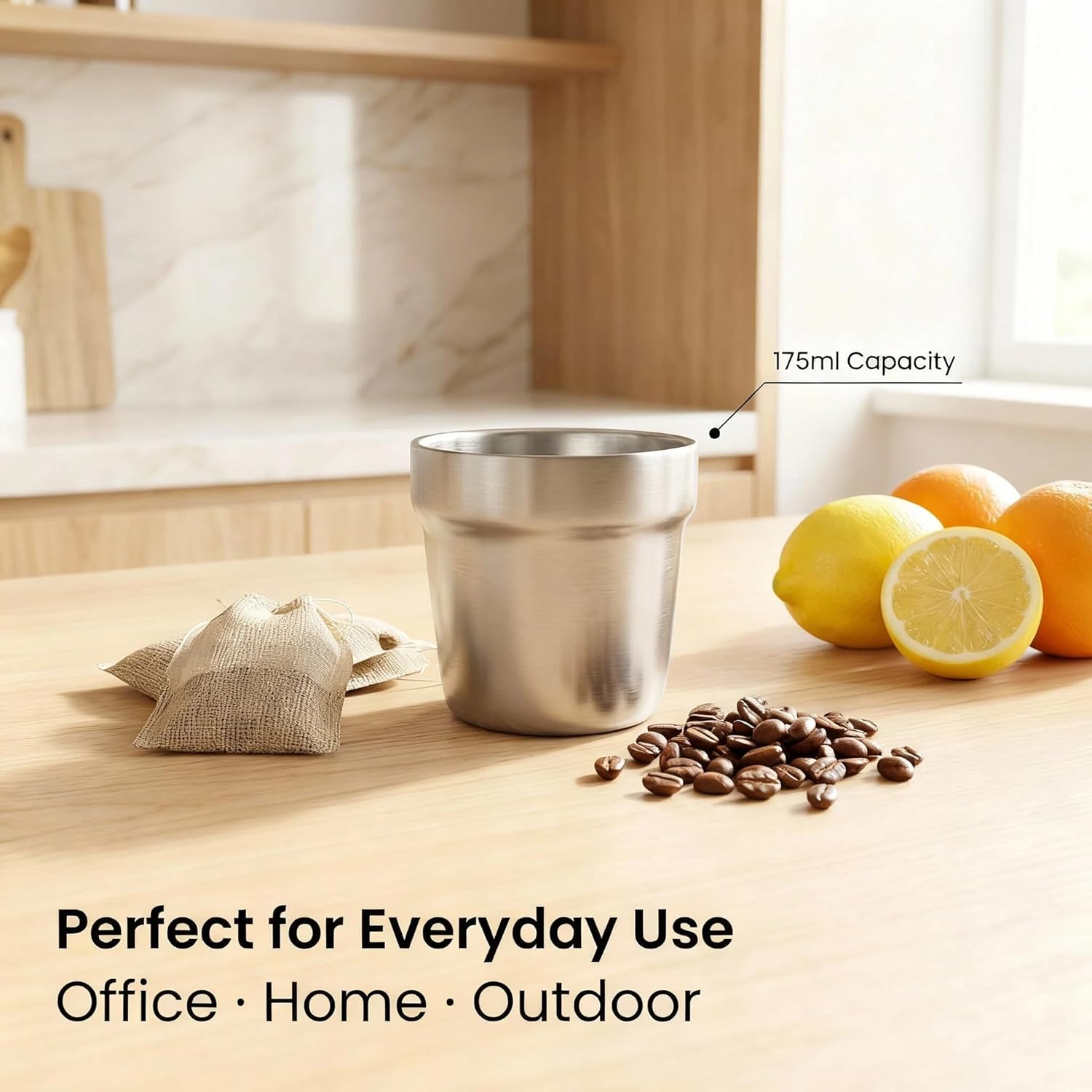 Thumbnail 3 de Edelstahl-Becher (Set 5) für Bier & mehr, doppelwandig, 175 ml – silbrig