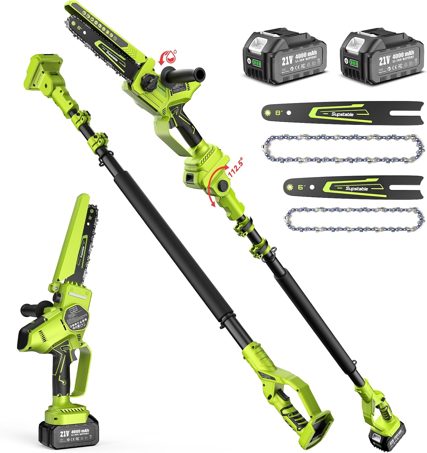 Detalle de Supstable 2-in-1 Cordless Pole Saw