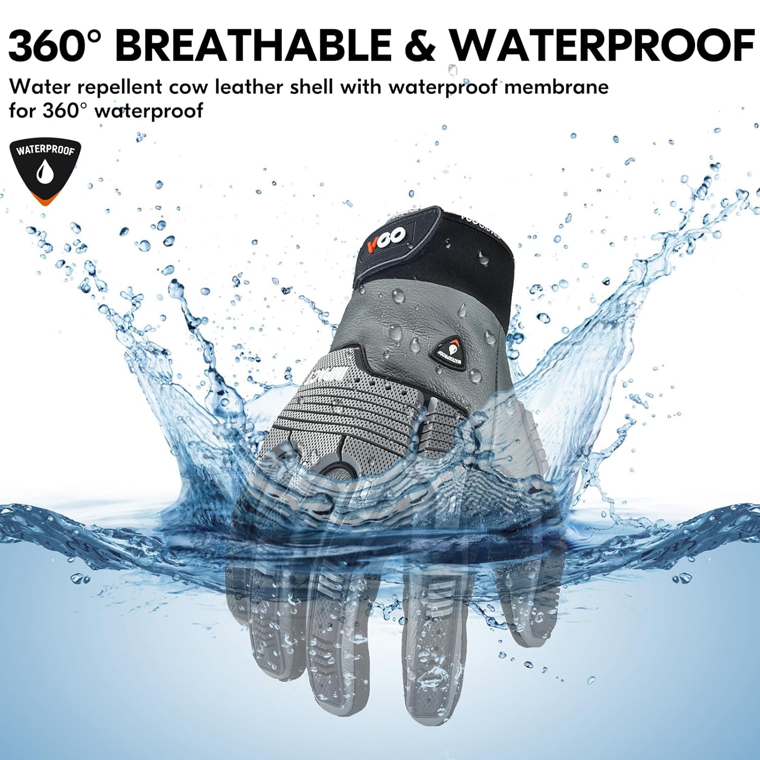 Thumbnail 2 de Vgo... Guanti da lavoro invernali impermeabili e antivibrazione Thinsulate fino a -20 °C