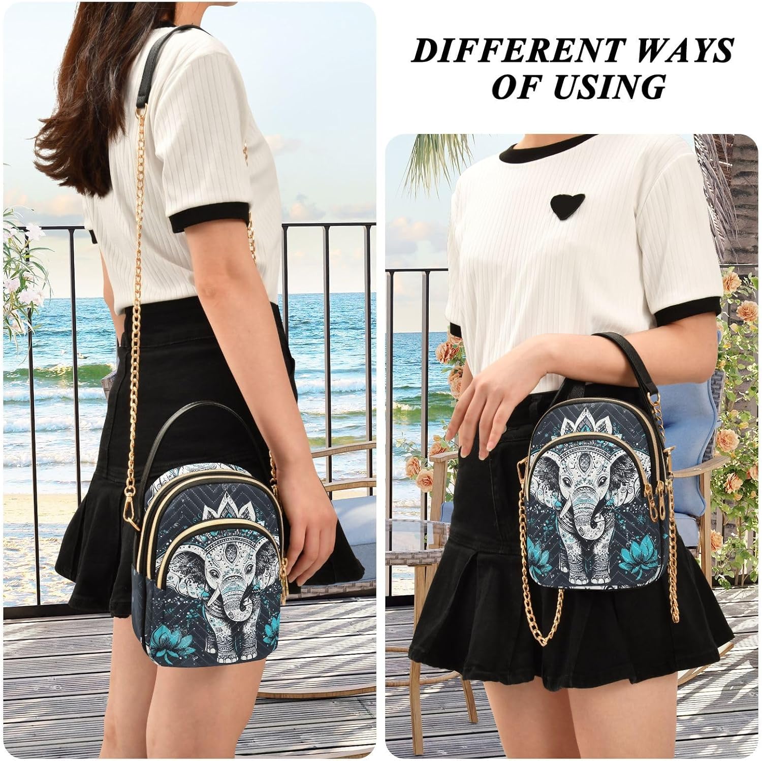 Thumbnail 1 de Mnsruu Small Crossbody Bag for Women — Trendy Skull Gothic Mini Sling