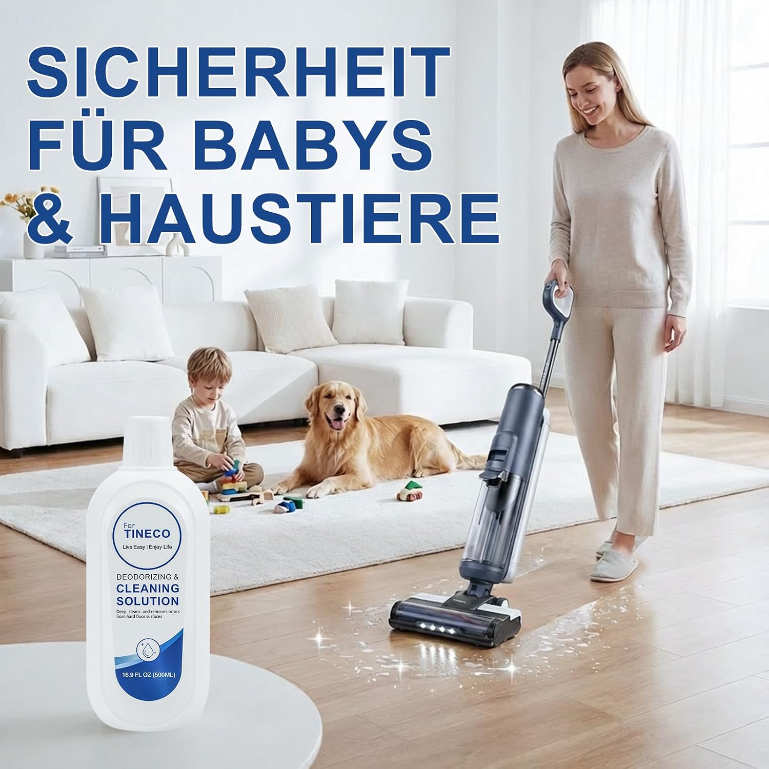 Detalle de 3er-Pack Reinigungsmittel für Tineco iFloor & Floor One S-Serie – Hochkonzentriert 1:200, 3x500 ml